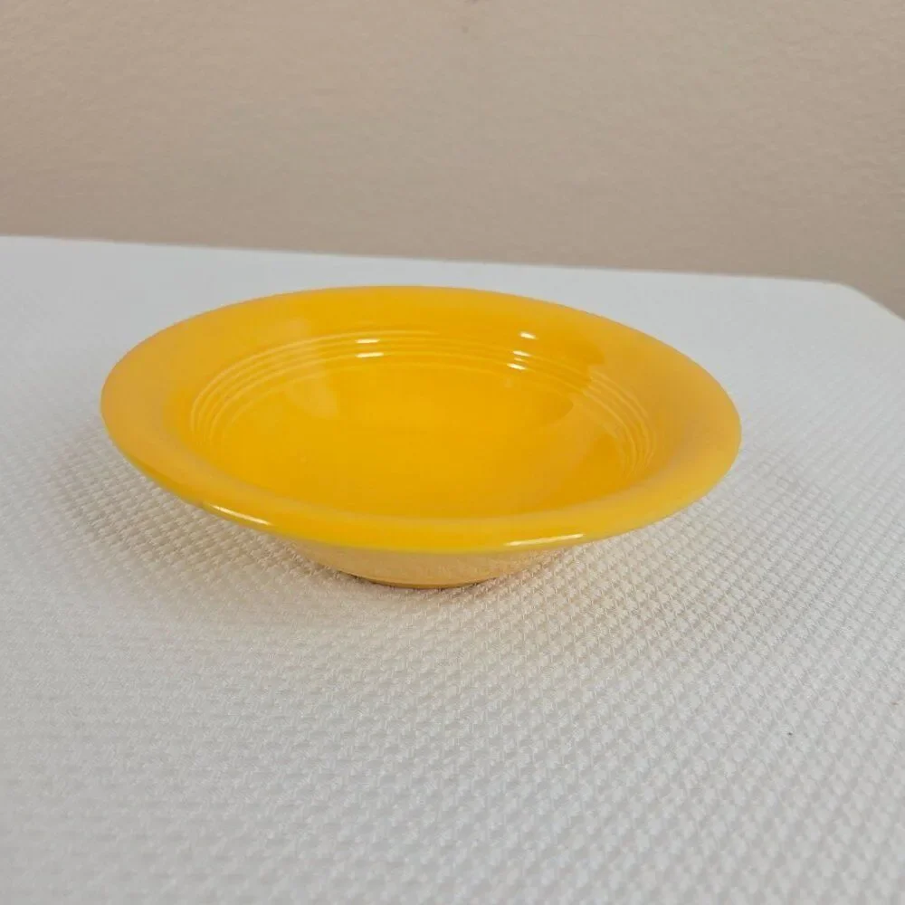Vintage Yellow Fiesta Ware Bowls Saucers Lot Of 6